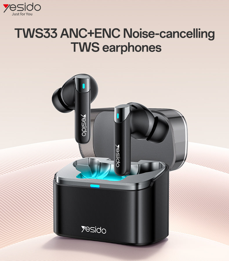 AIRPOD YESIDO TWS33 BLACK