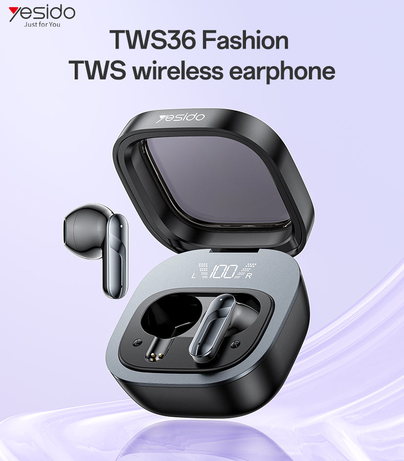AIRPOD YESIDO TWS36 BLACK