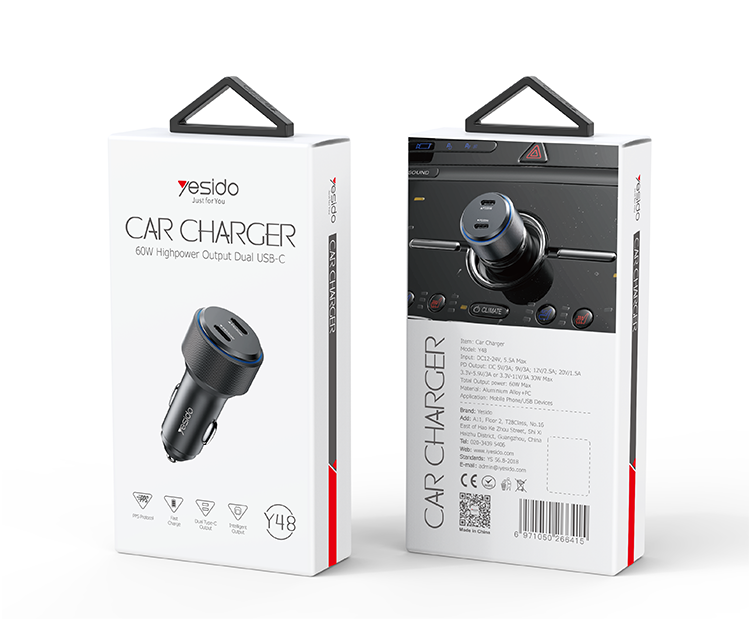 Car charger YESIDO Y48 BLACK
