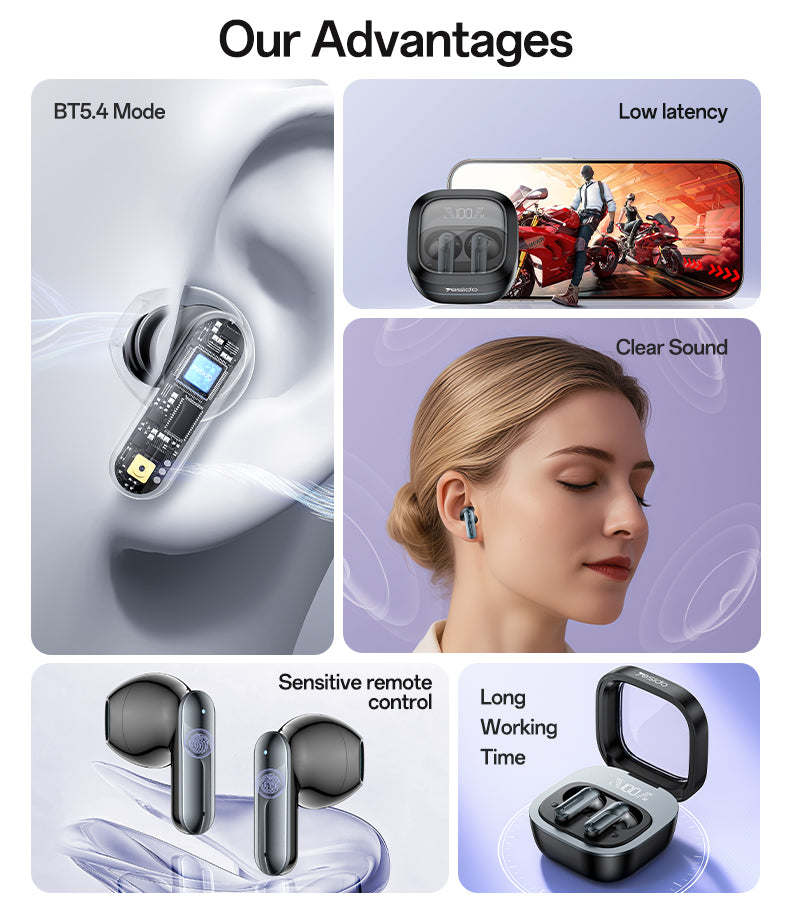 AIRPOD YESIDO TWS36 BLACK