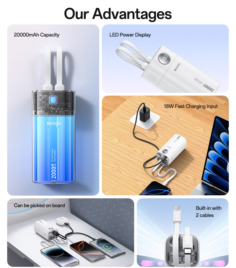 Power bank YESIDO YP86 WHITE