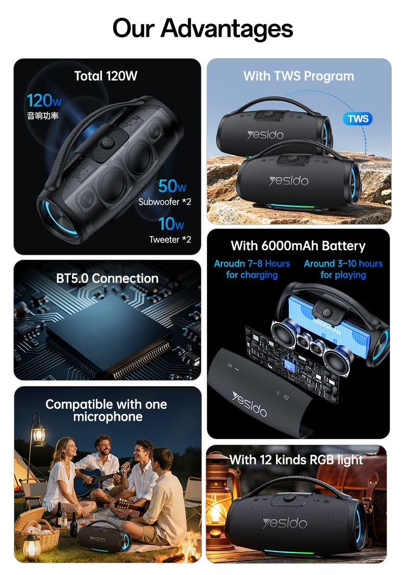 SPEAKER YESIDO YSW45 BlACK