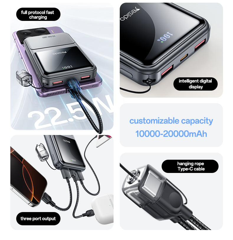 Power bank YESIDO YP95 SILVER
