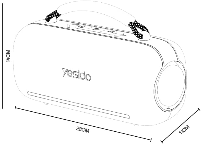 SPEAKER YESIDO YSW43 Black