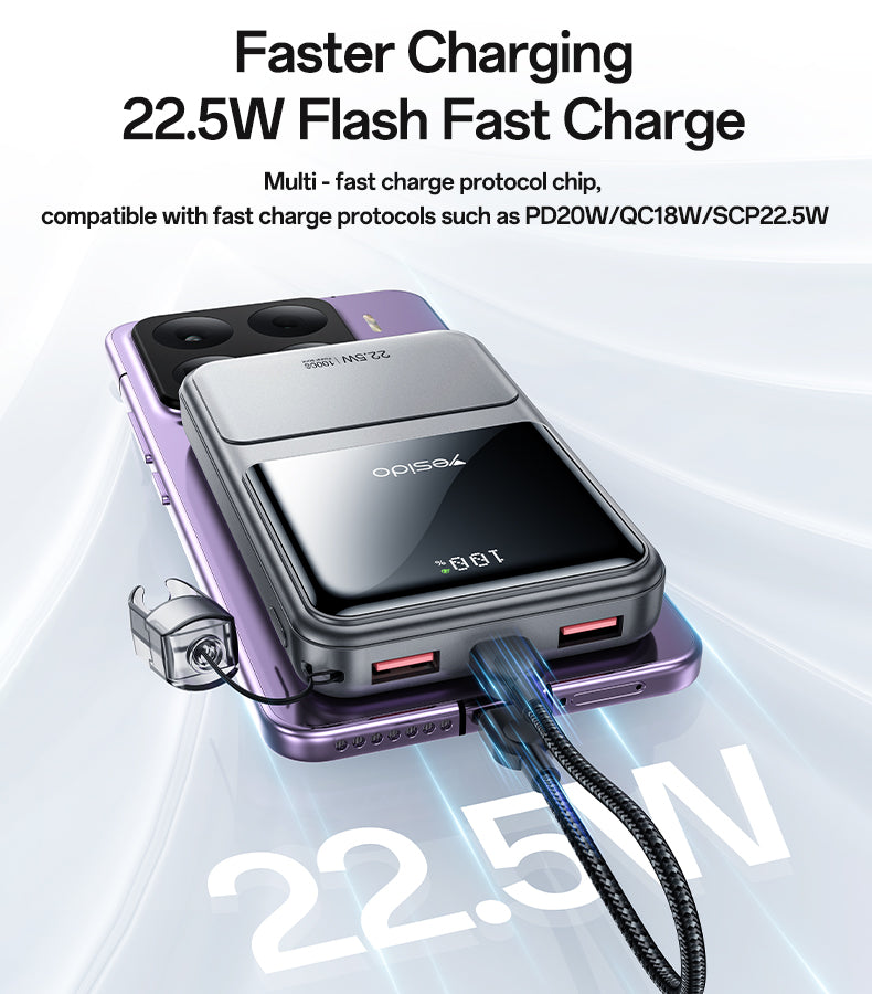Power bank YESIDO YP96 SILVER