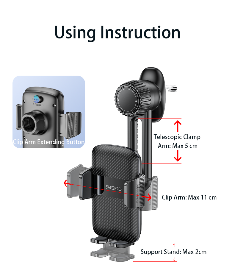 HOLDER YESIDO C242 Black