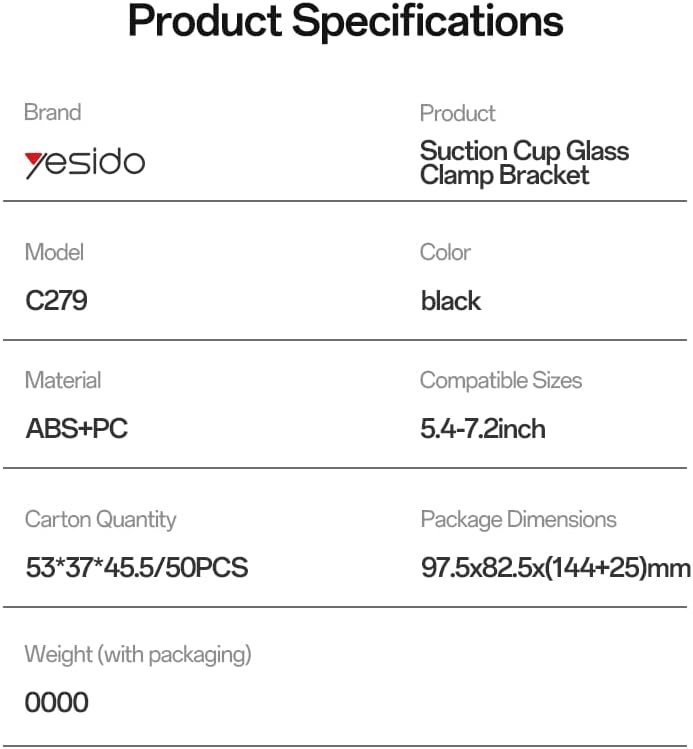 HOLDER YESIDO C279 BLACK