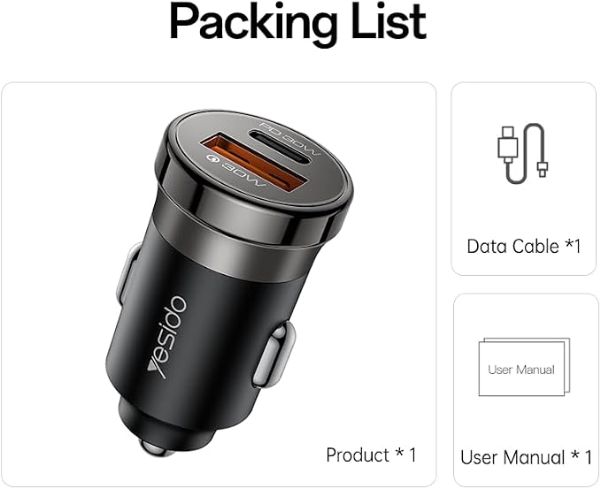 Car charger YESIDO Y73 BLACK