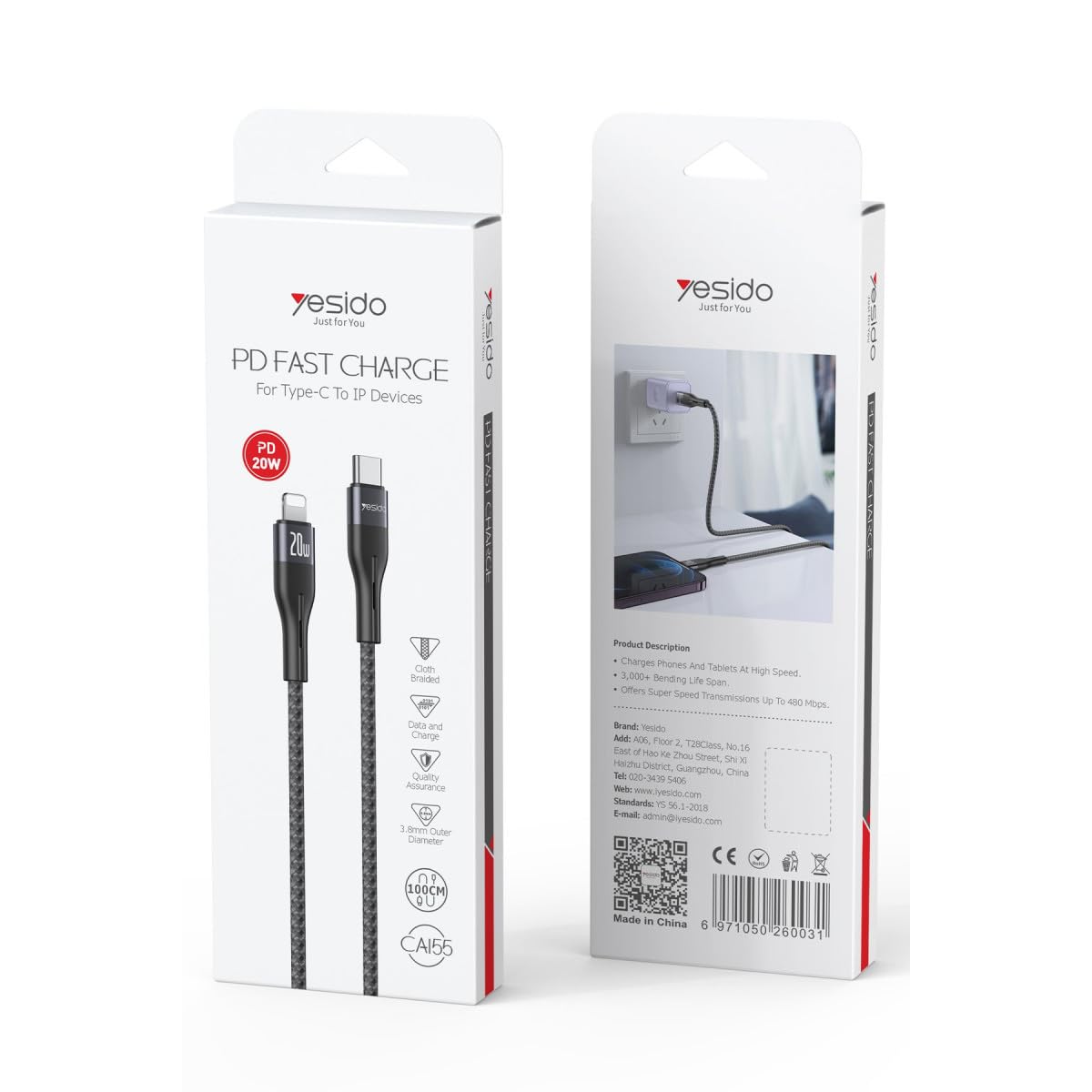 CABLE YESIDO CA115 BLACK