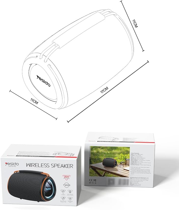 SPEAKER YESIDO YSW39 BLACK
