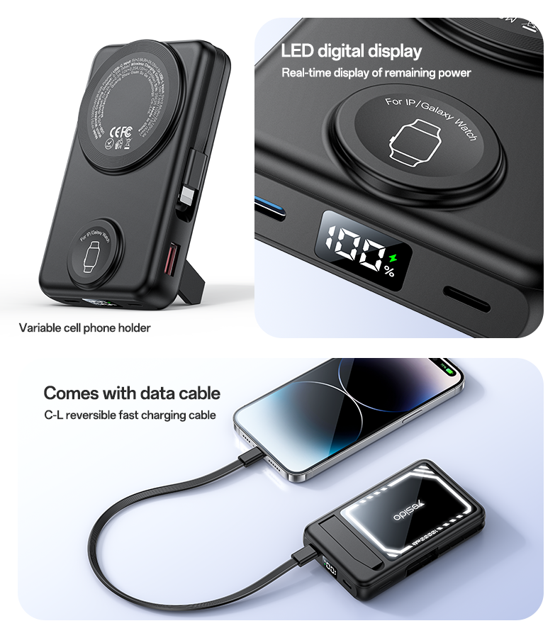 Power bank YESIDO YP79 BLACK
