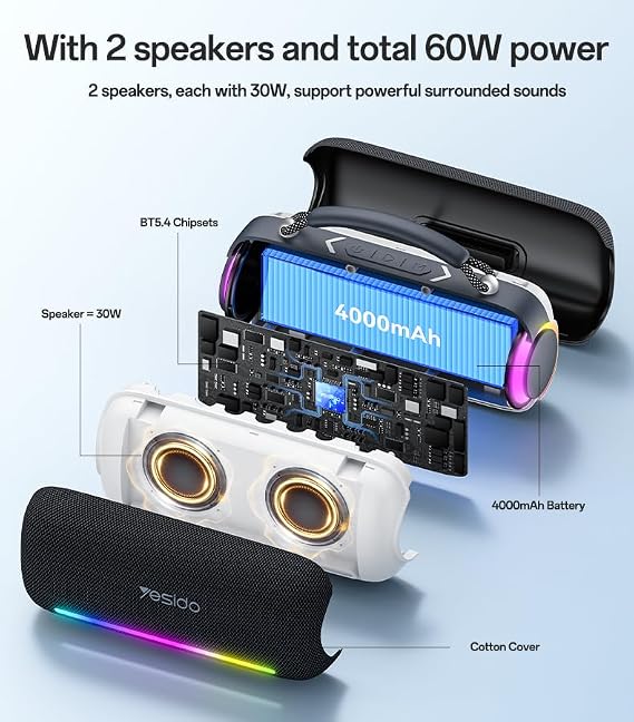 SPEAKER YESIDO YSW43 Black
