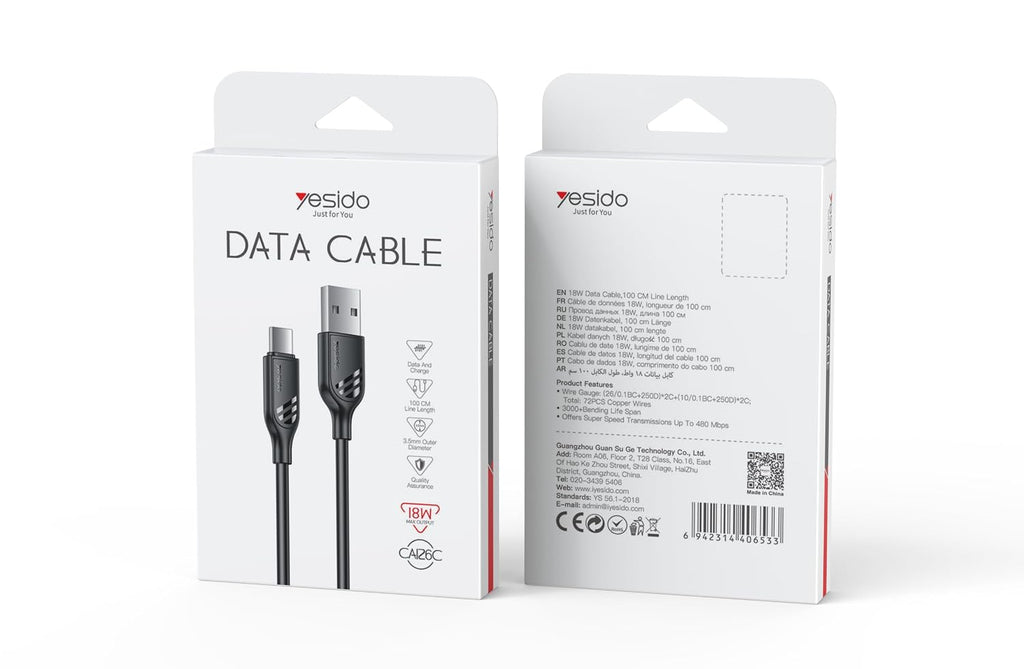 CABLE YESIDO CA126C-black Black