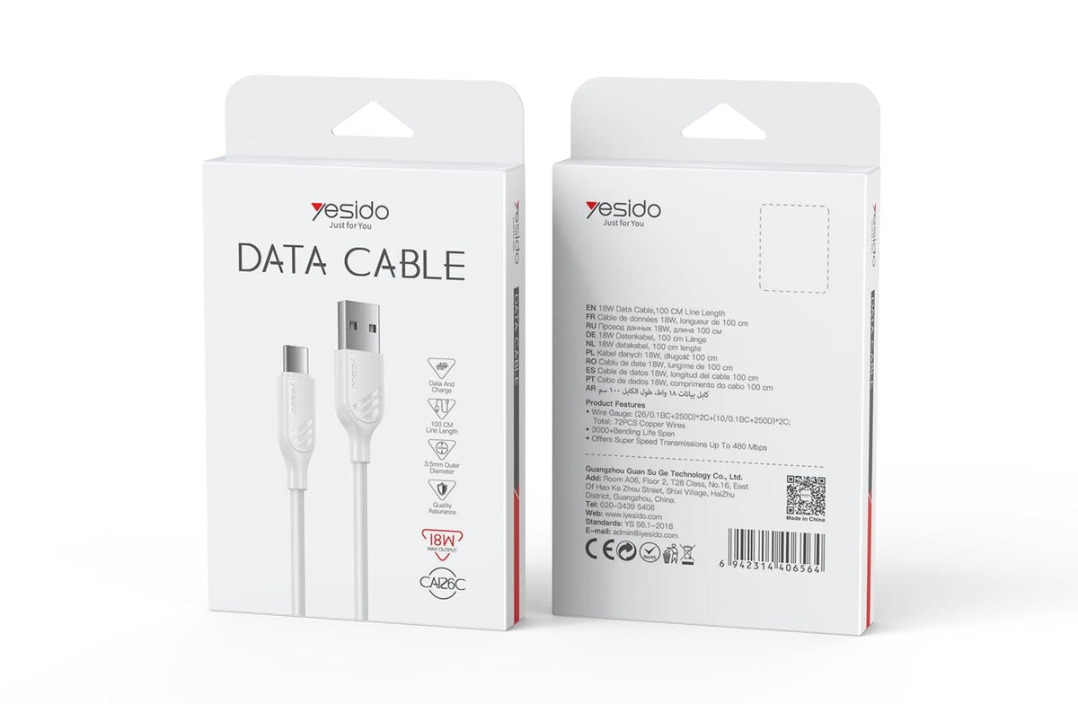USB-C cable 18W CA126C-white