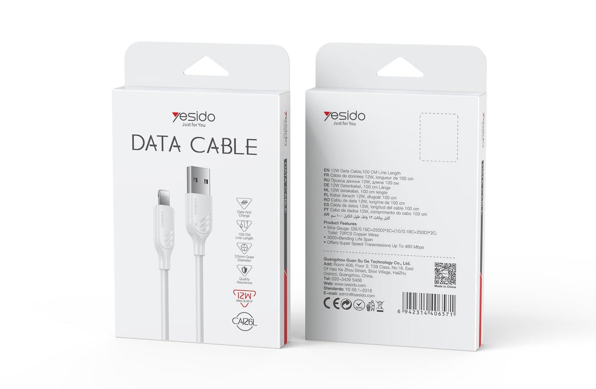 USB-L cable 12W CA126L-white
