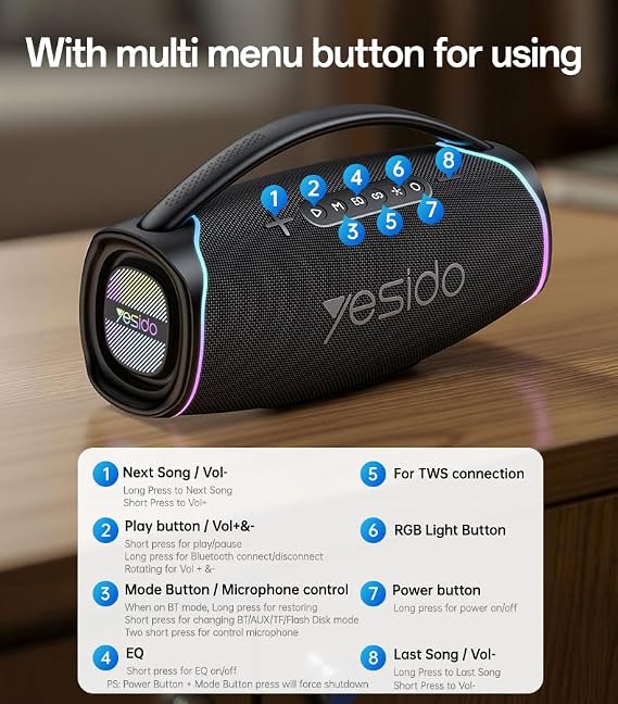 SPEAKER YESIDO YSW46 BlACK