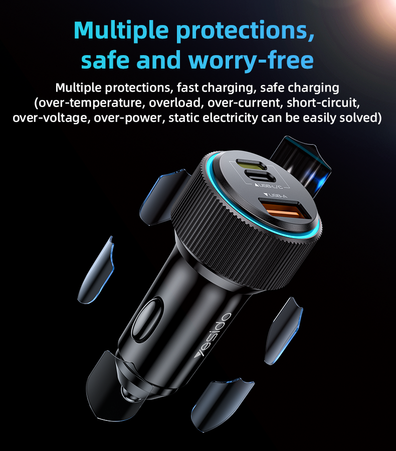 38W Fast Charging Car Charger Y60