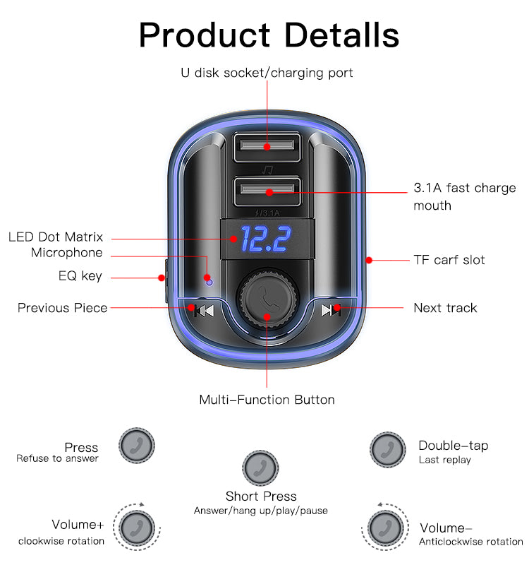 Car charger YESIDO Y44 BLACK