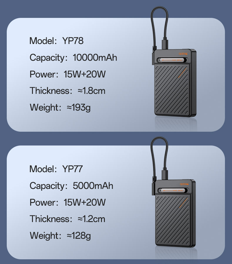 Power bank YESIDO YP78 BLACK