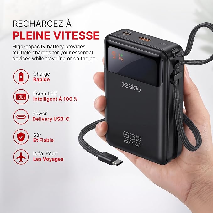 Power bank YESIDO YP97 BLACK