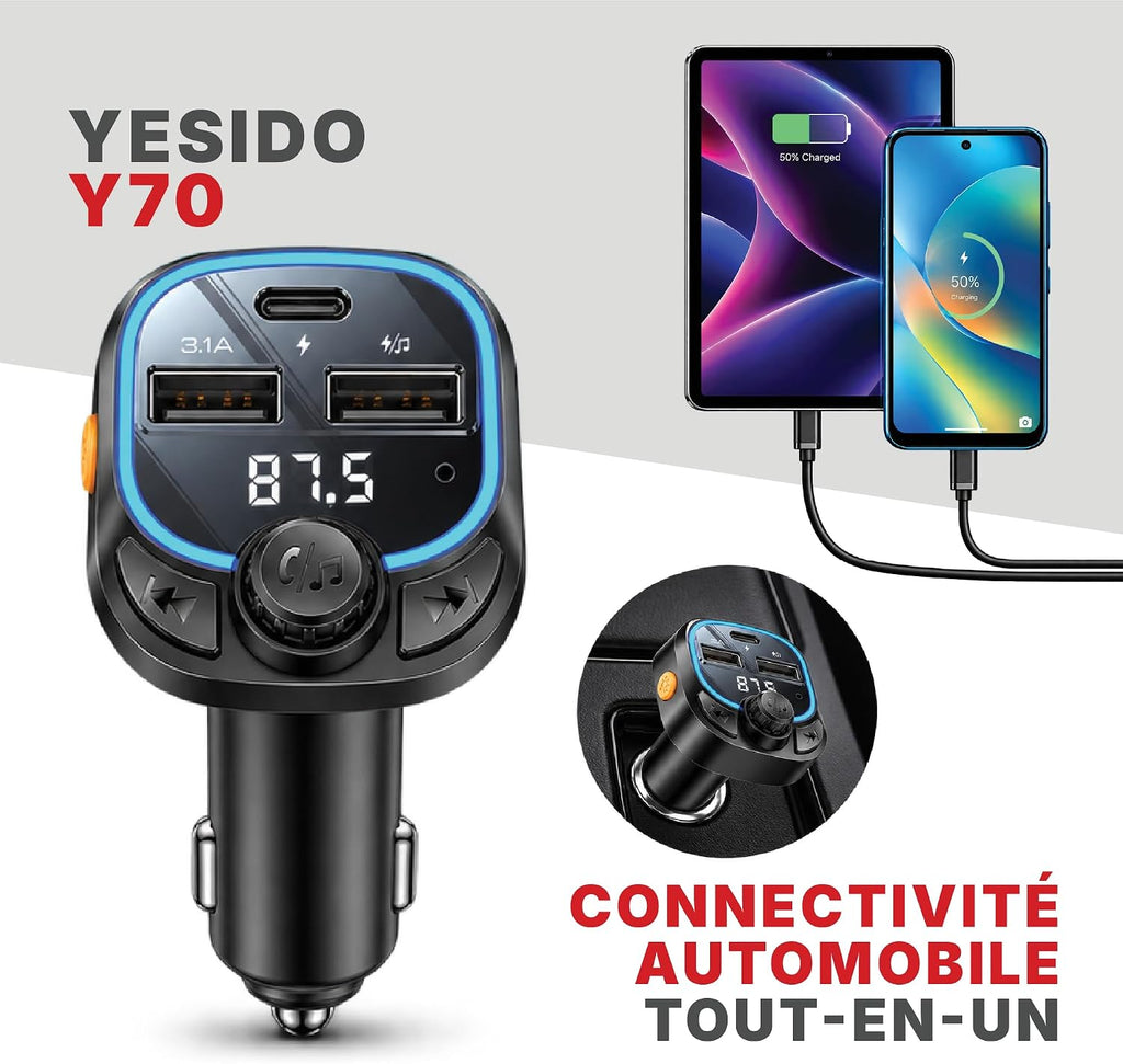 Car charger YESIDO Y70 BLACK