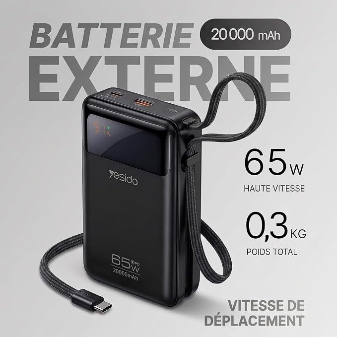 Power bank YESIDO YP97 BLACK