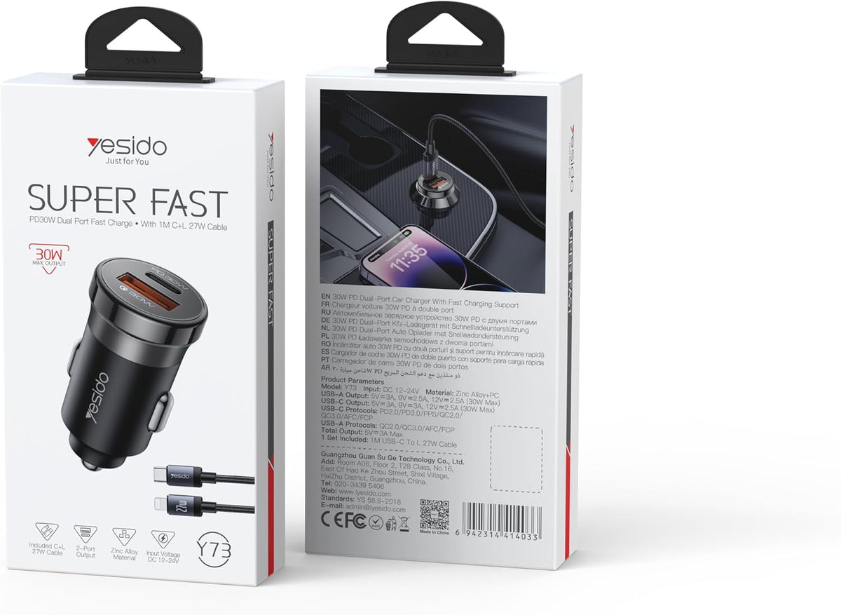 Car charger YESIDO Y73 BLACK