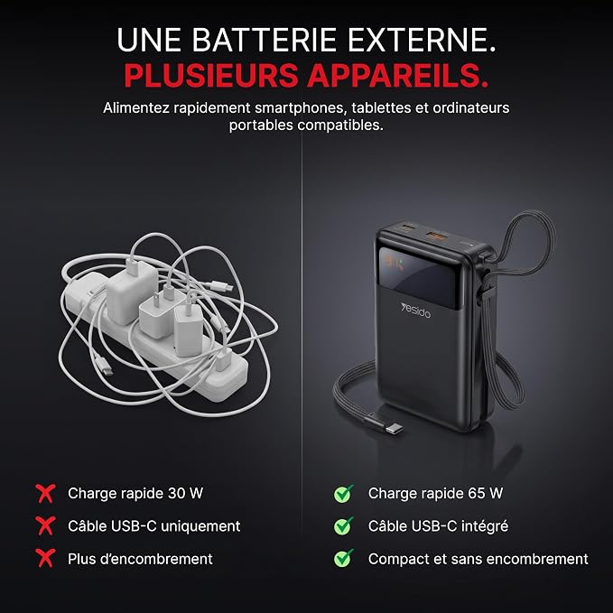 Power bank YESIDO YP97 BLACK
