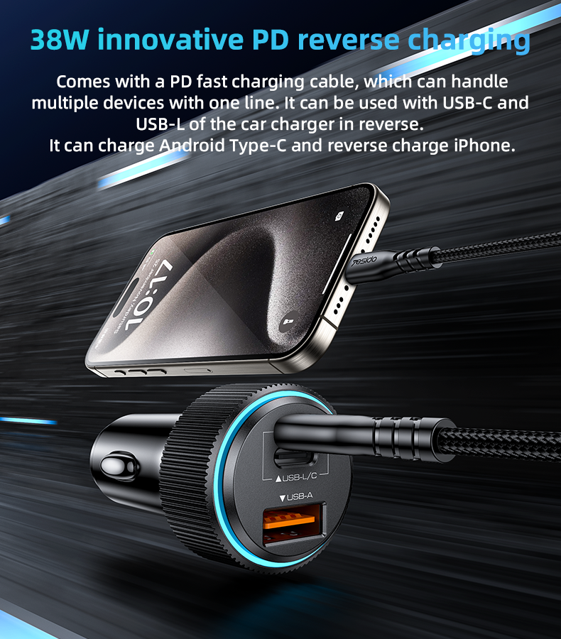 38W Fast Charging Car Charger Y60