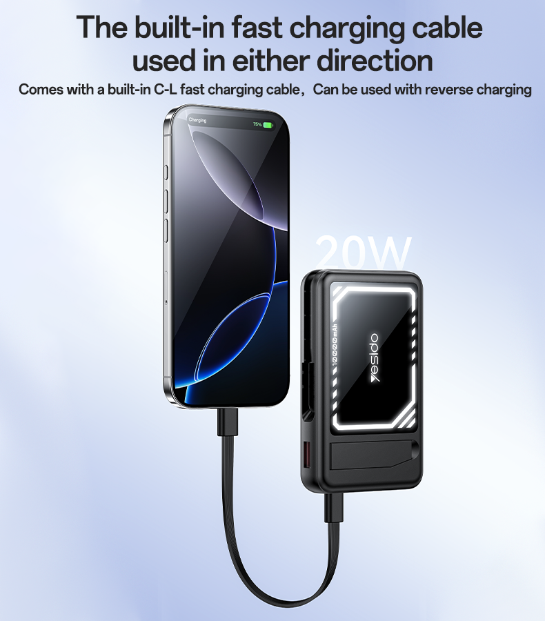 Power bank YESIDO YP79 BLACK