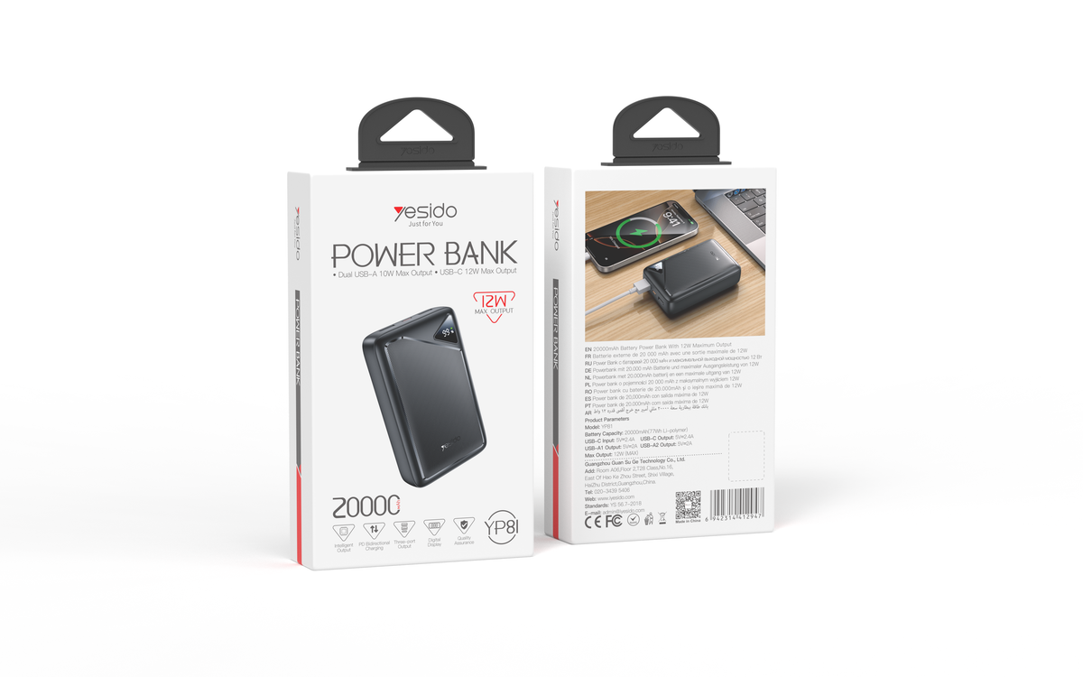 Power bank YESIDO YP81 BLACK