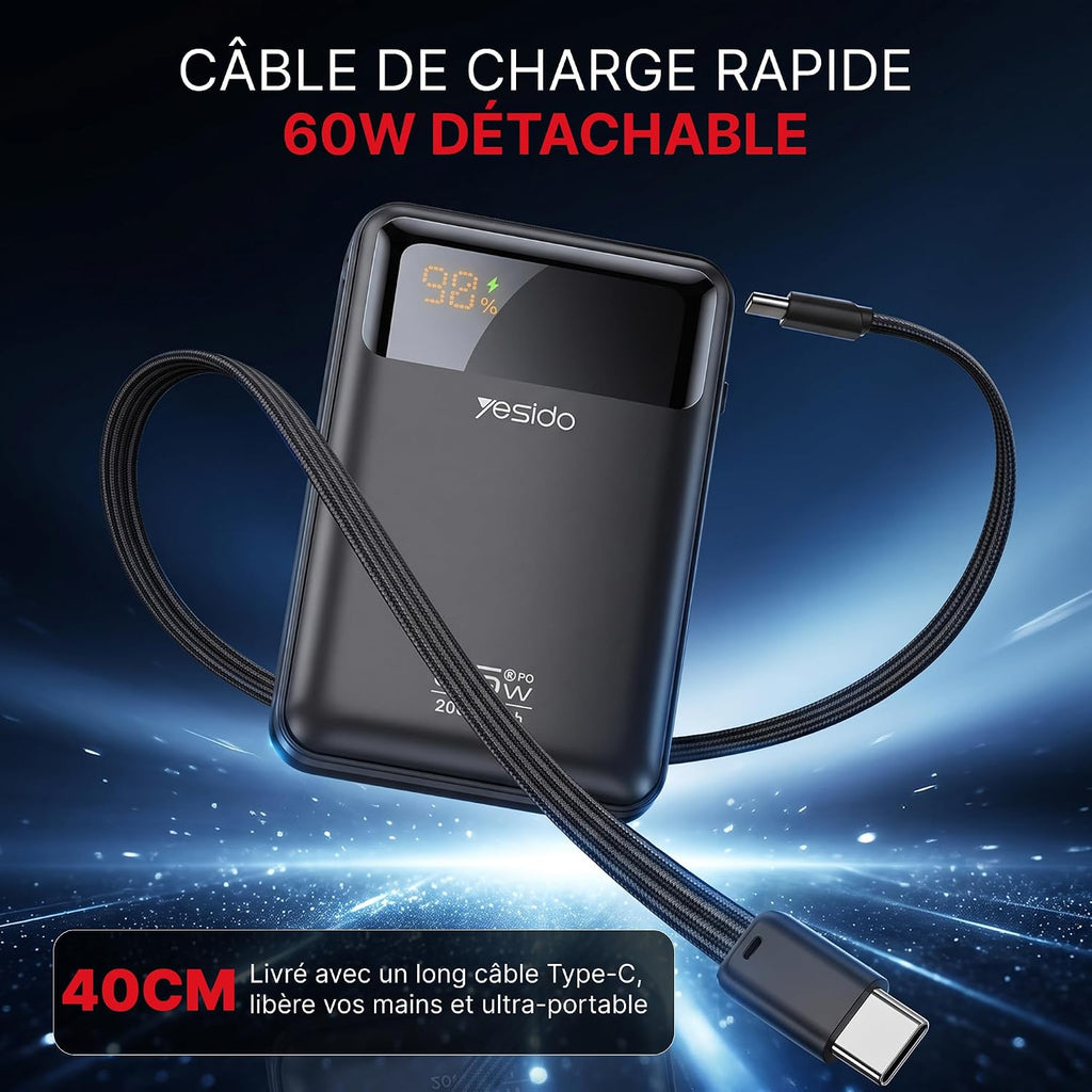 Power bank YESIDO YP97 BLACK