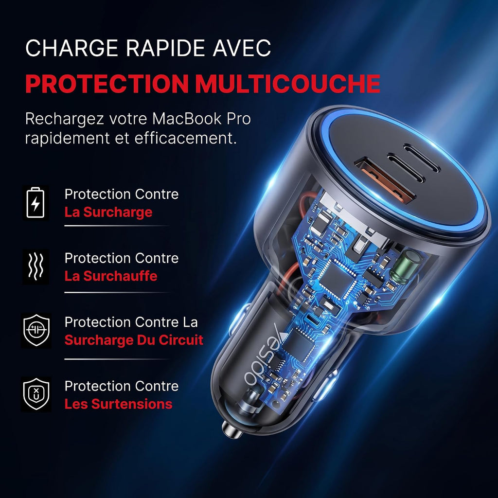 Car charger YESIDO Y59 BLACK