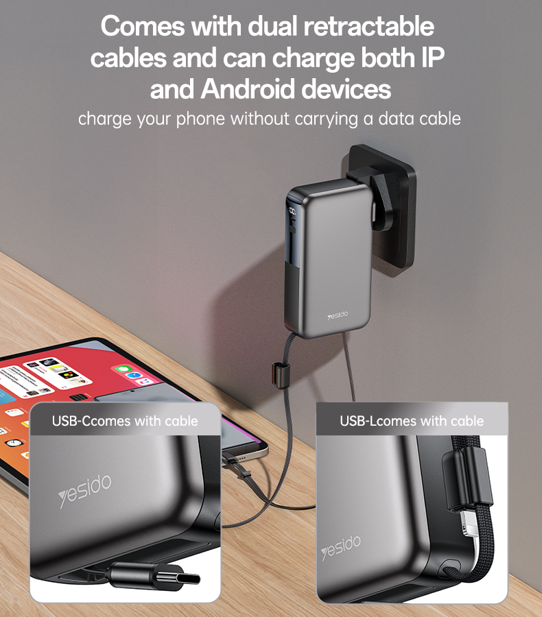 Power bank YESIDO YP90E GRAY