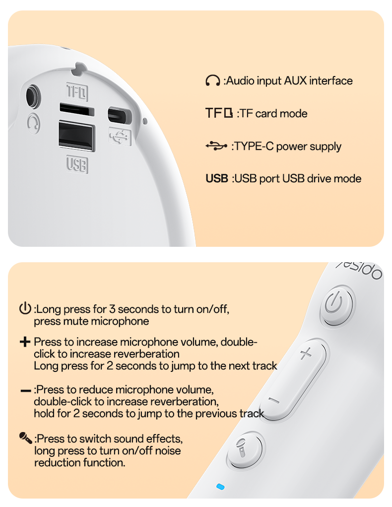 SPEAKER YESIDO YSW36 WHITE