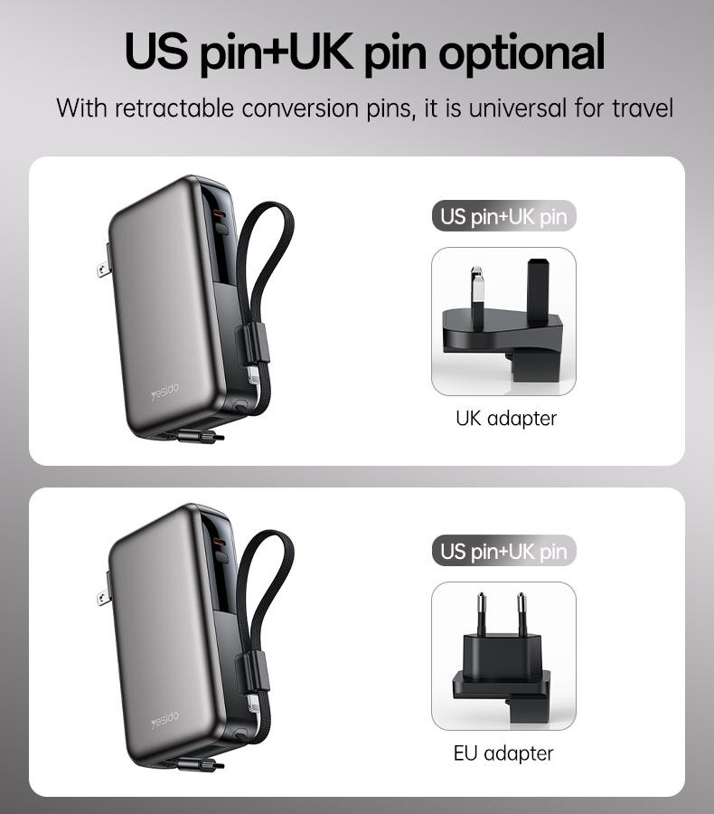 Power bank YESIDO YP90E GRAY