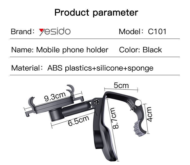HOLDER YESIDO C101 BLACK
