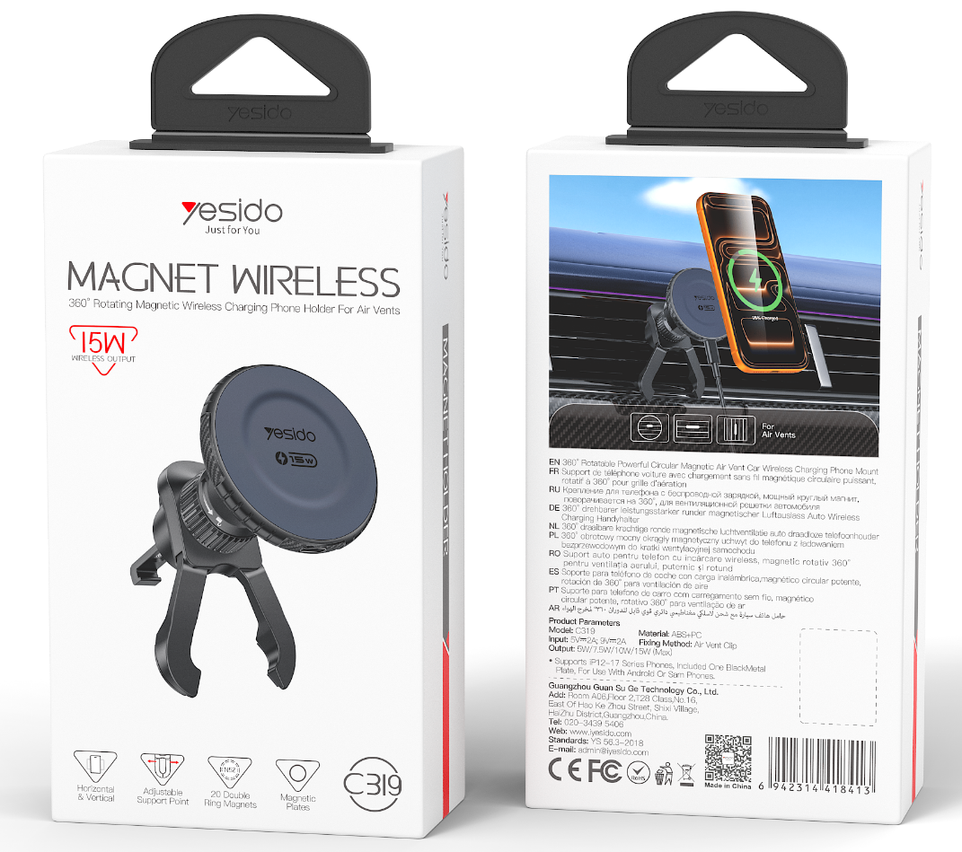 15W Magsafe Wireless charger Car holder C319