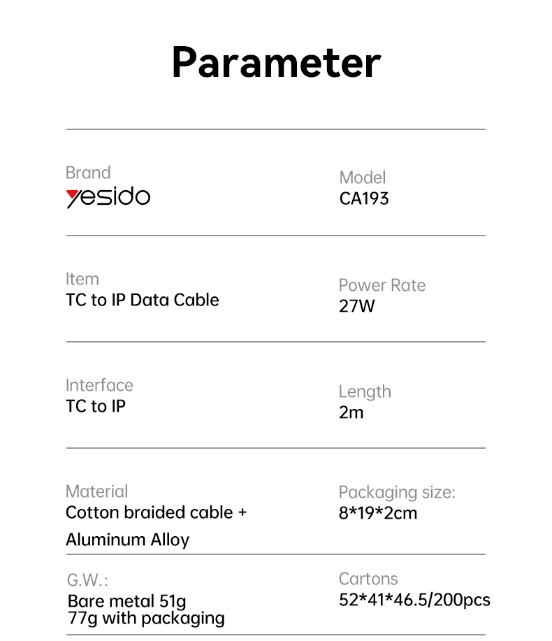CABLE YESIDO CA191 BLACK