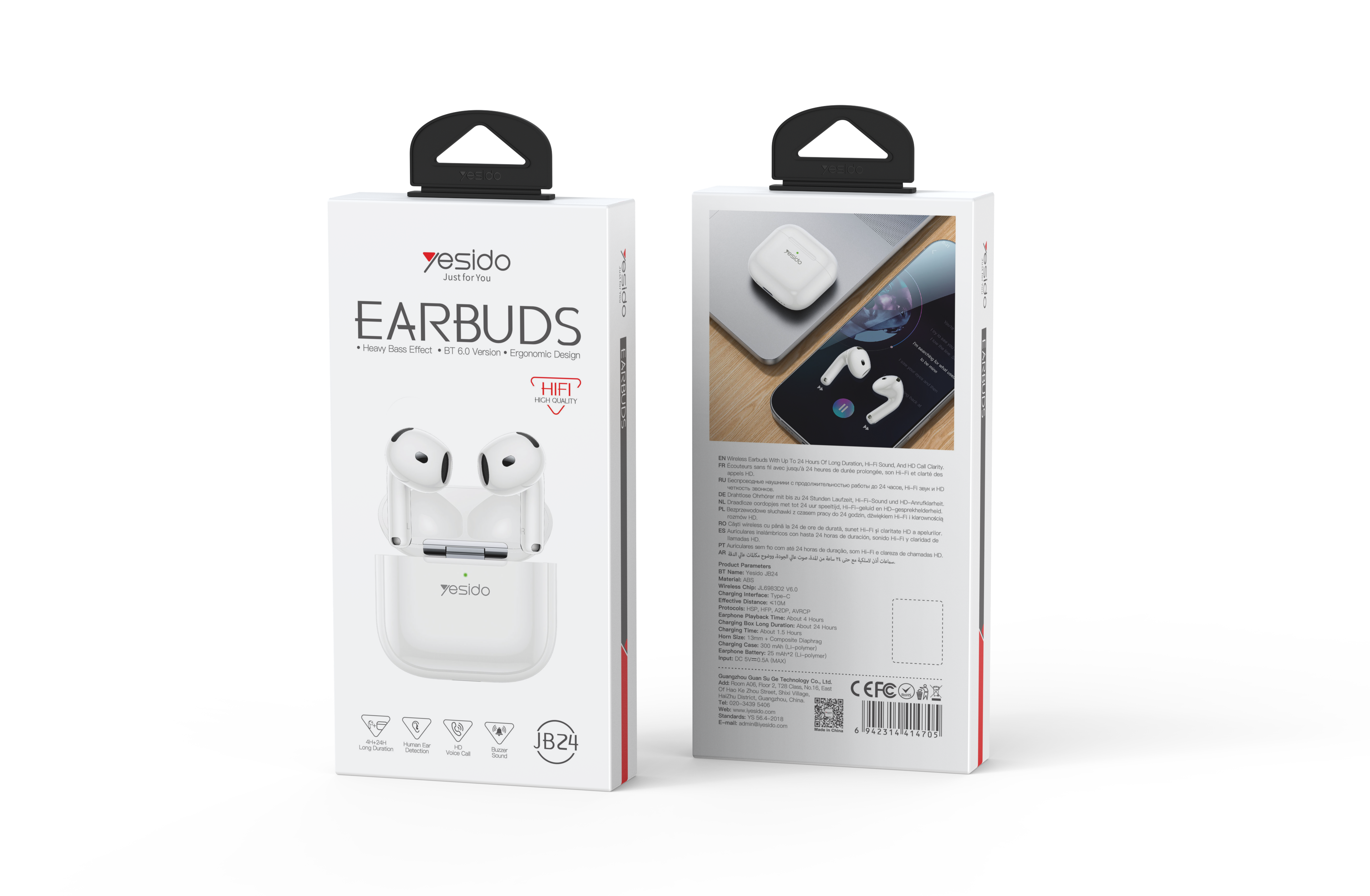 AIRPOD YESIDO JB24 WHITE