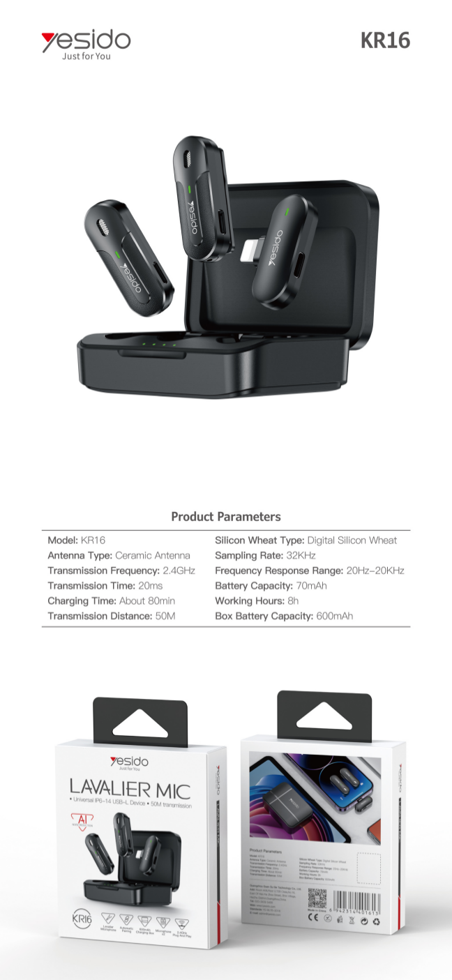 2 in 1 Lavalier Microphone KR16