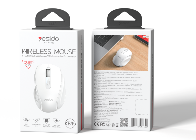 Mouse YESIDO KB45-white WHITE