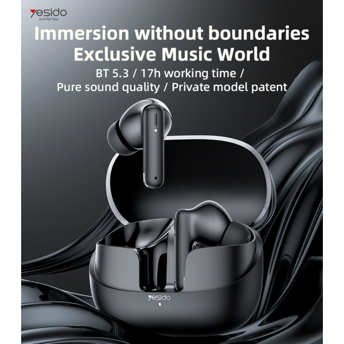 AIRPOD YESIDO TWS26 BLACK