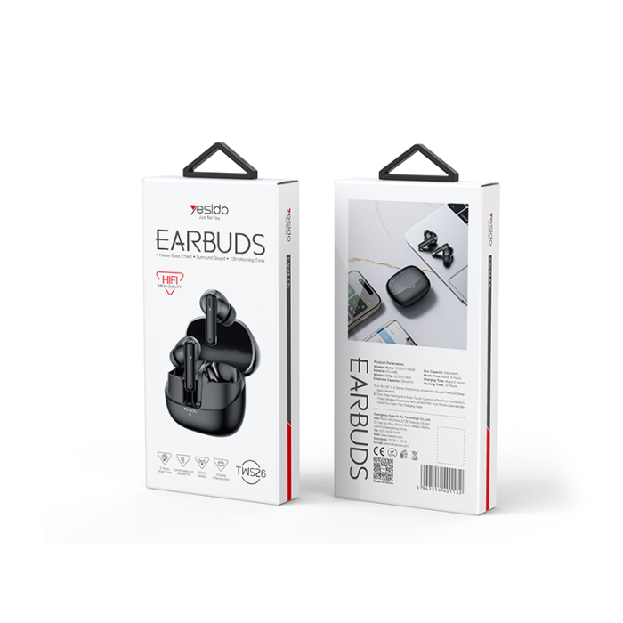 AIRPOD YESIDO TWS26 BLACK