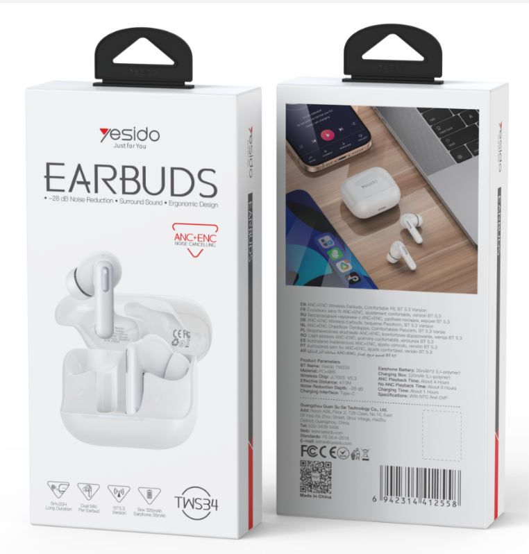 ANC + ENC Earbuds TWS34