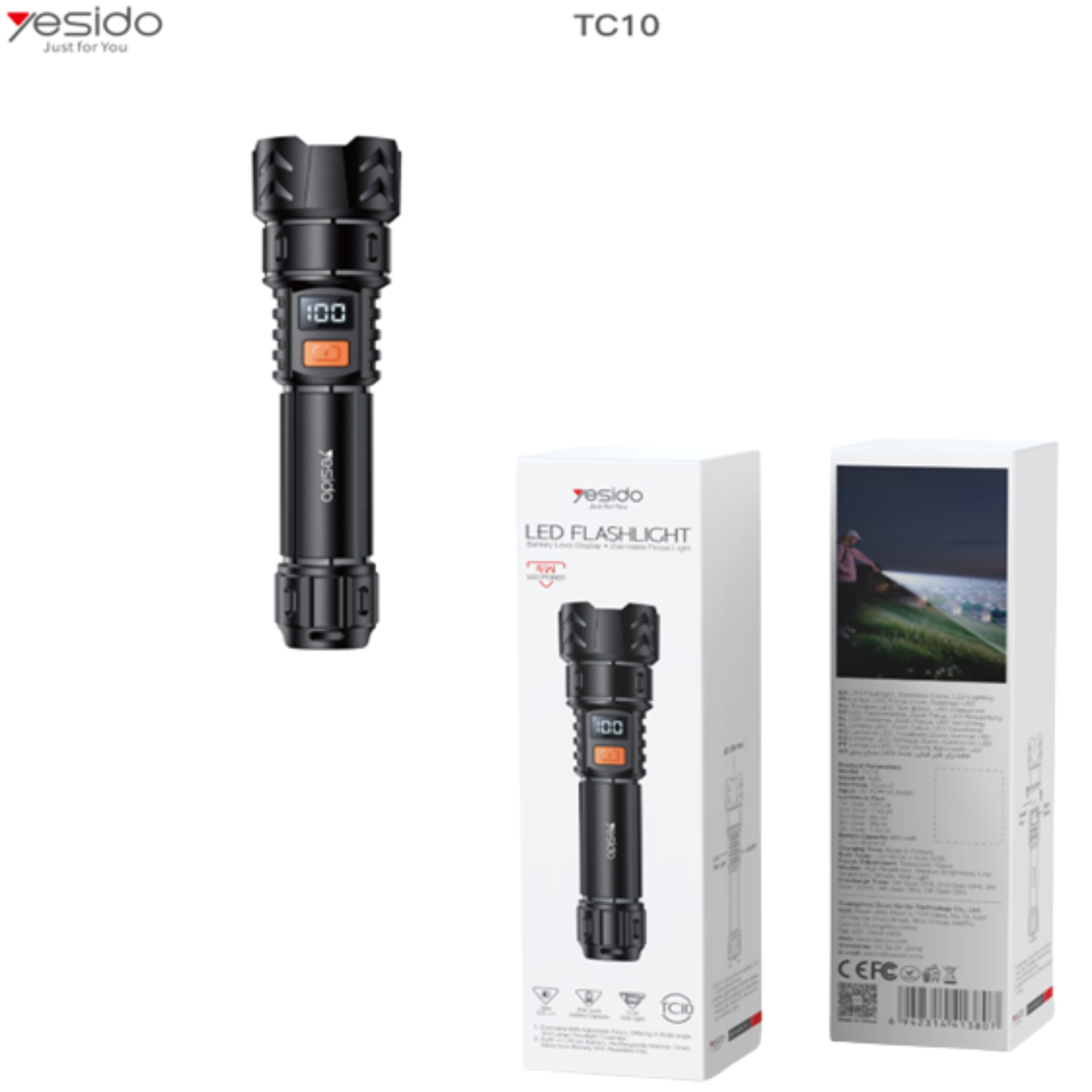 Telescopic flashlight TC10
