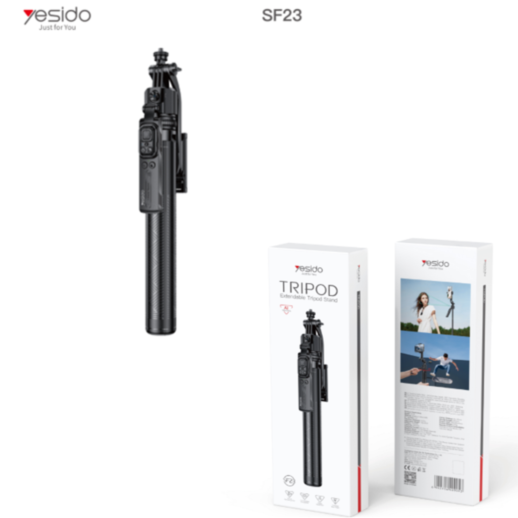Face tracking tripod selfie stick SF23