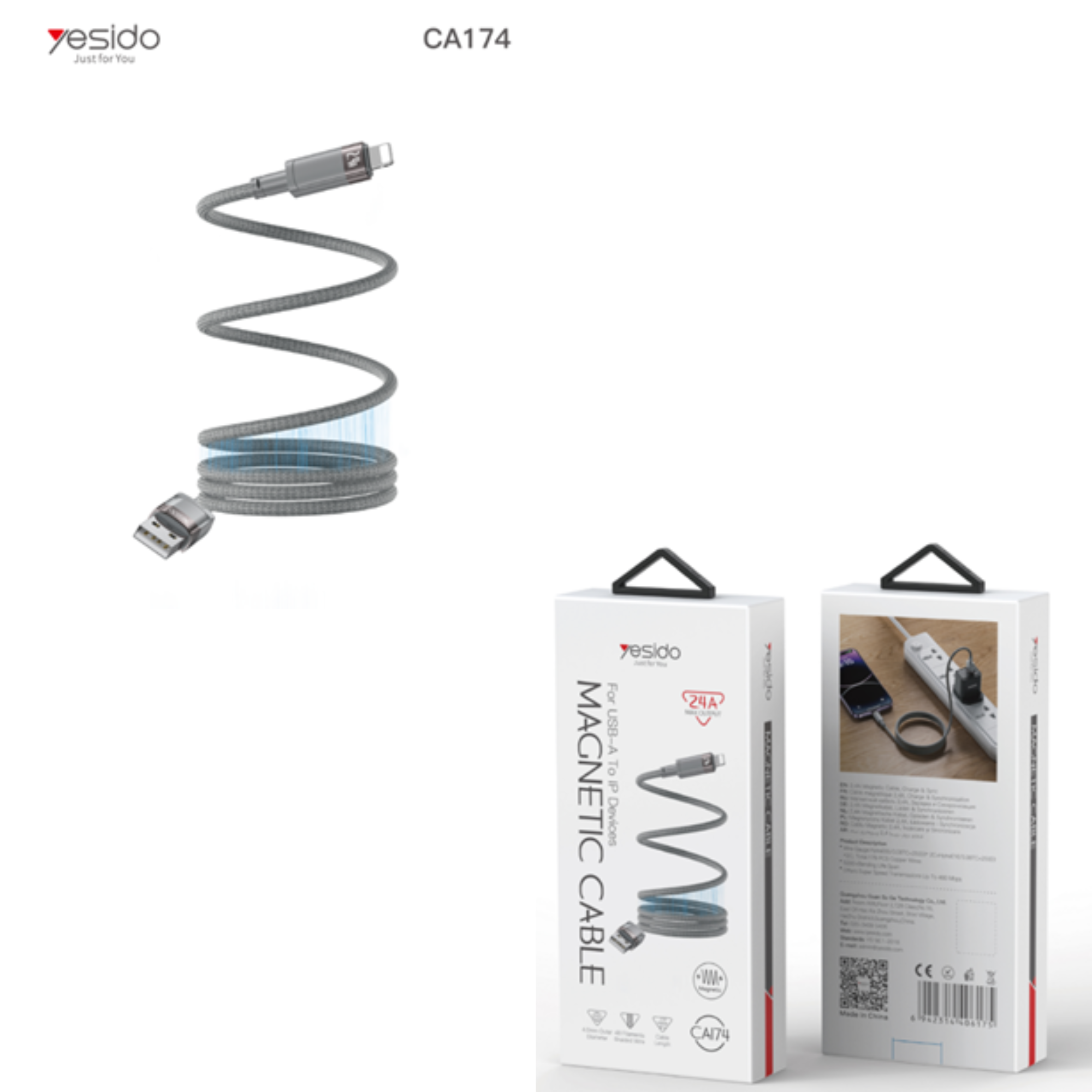 Magnetic absorption data cable 1M CA174