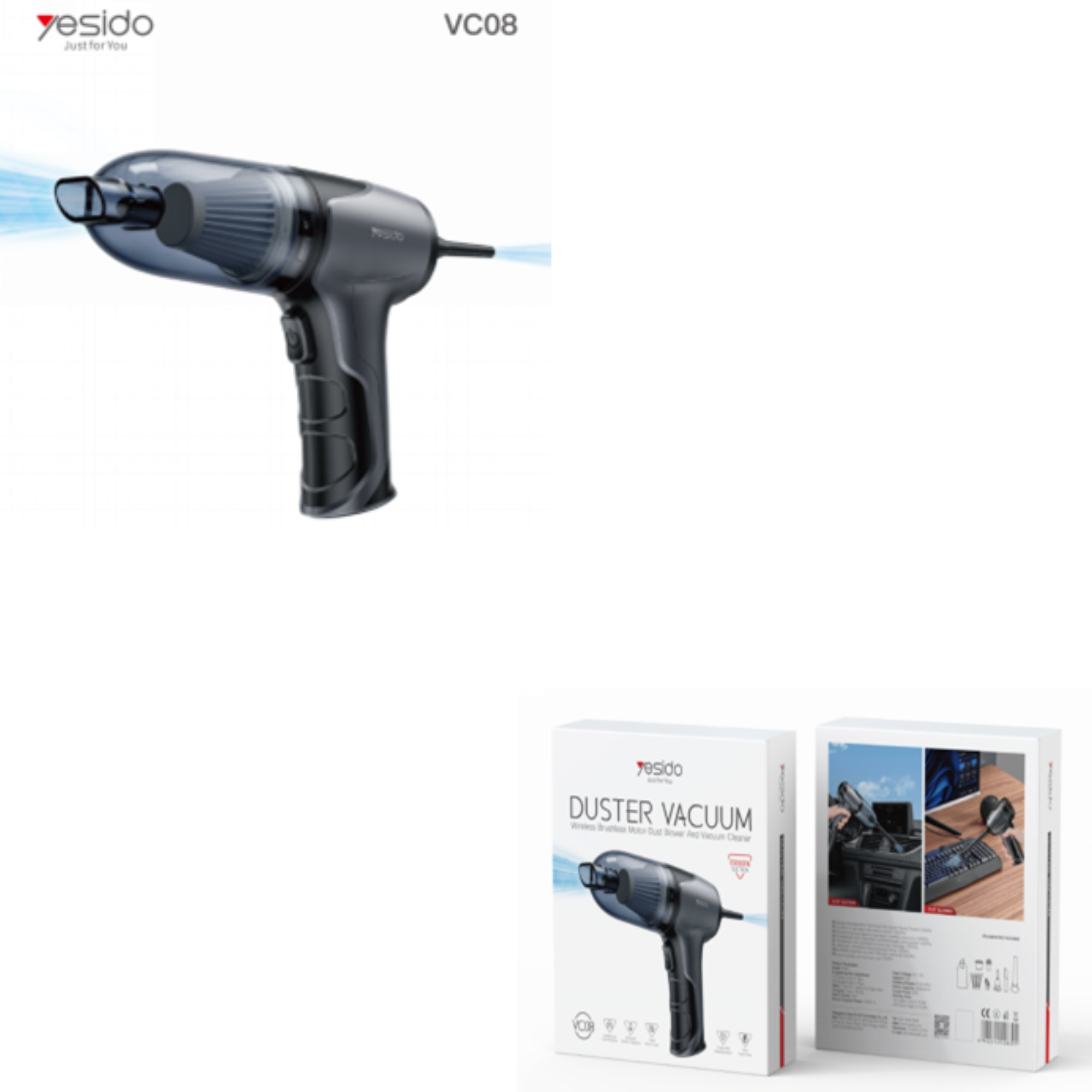 Blowing and suction car vacuum cleaner VC08