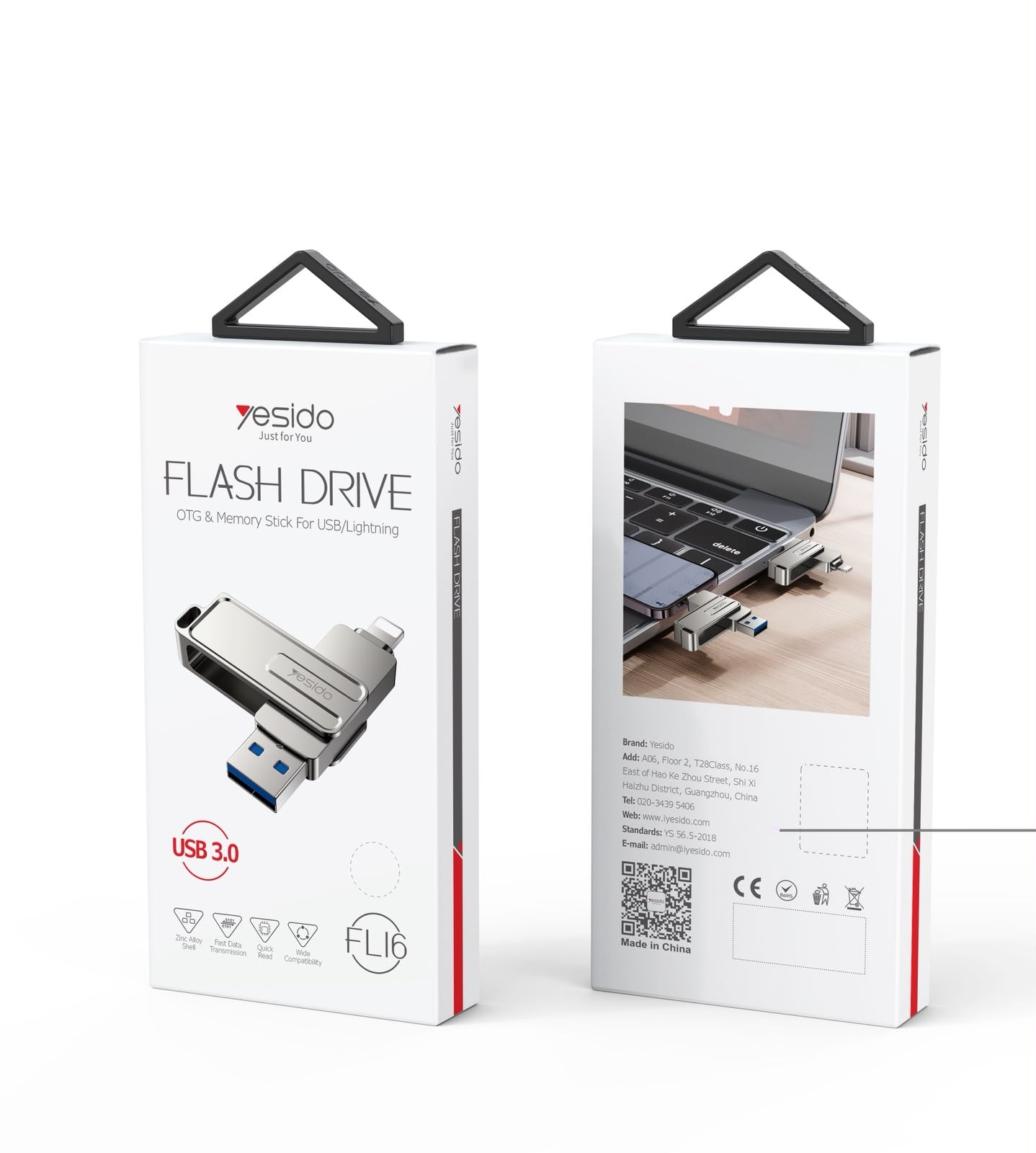 Flash Drive YESIDO FL16-16GB SILVER